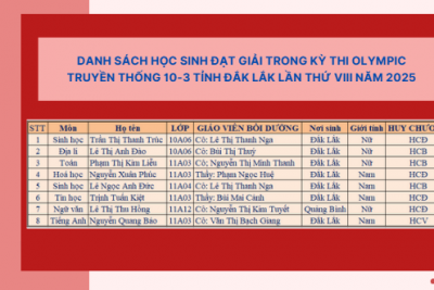 Trường THPT Lê Hữu Trác giành 8 huy chương tại Kỳ thi Olympic 3-10 năm 2025