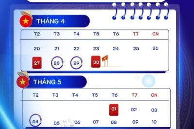 LỊCH NGHỈ LỄ GIỖ TỔ HÙNG VƯƠNG & 30/04-01/05