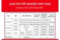LỊCH THI TỐT NGHIỆP THPT 2025